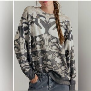 We the Free Nouvelle Pattern Pullover in Swans